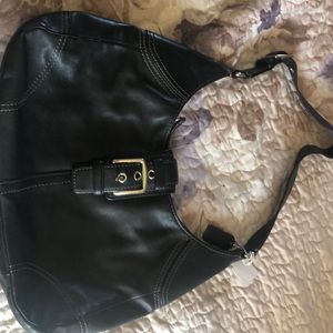 Coach black leather bag